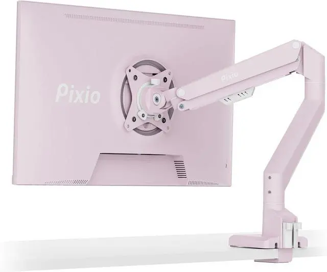 Main image of Pixio PS1S Wave Pink Single Monitor Arm Stand Desk Mount - Fits up to 32 inches Monitors and up to 19.8lbs. VESA Compatibility and Integrated Cable Management