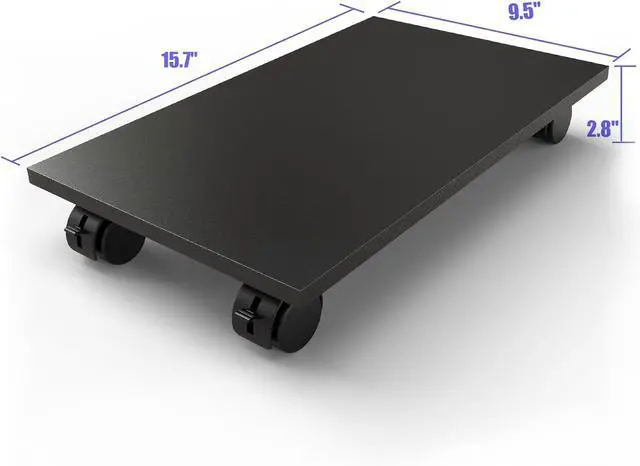 Alt view image 7 of 7 - CPU StandComputer Tower StandMobile CPU Holder with 4 Caster Wheels Fits for PCPrinterMost Computer TowerOfficeHomePlanter CaddiesDog Bowl Stand (Black)