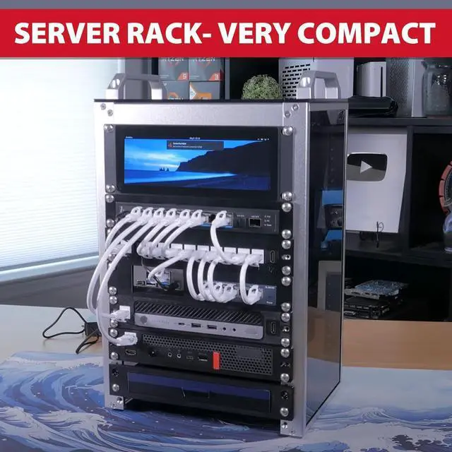 Alt view image 3 of 7 - GeeekPi 8U Server Cabinet, 10 inch Server Rack for Network, Servers, Audio, and Video Equipment, DeskPi RackMate T1 Rackmount