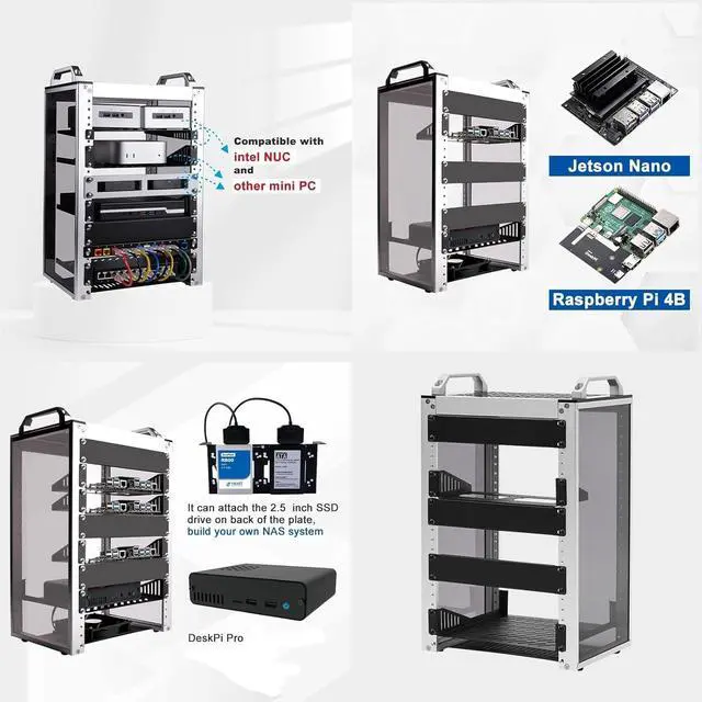 Alt view image 5 of 7 - GeeekPi 8U Server Cabinet, 10 inch Server Rack for Network, Servers, Audio, and Video Equipment, DeskPi RackMate T1 Rackmount