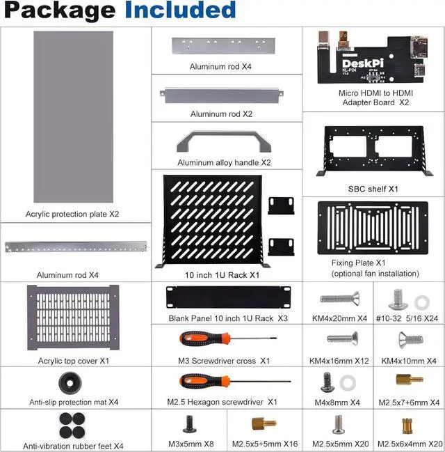 Alt view image 7 of 7 - GeeekPi 8U Server Cabinet, 10 inch Server Rack for Network, Servers, Audio, and Video Equipment, DeskPi RackMate T1 Rackmount