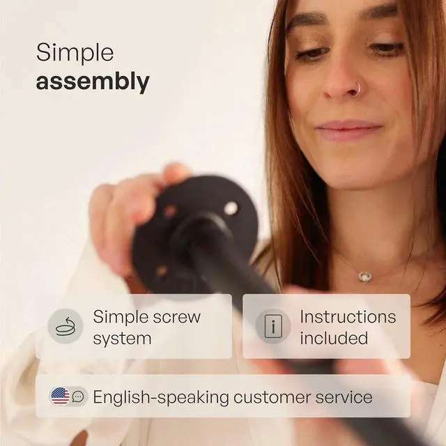 Alt view image 4 of 7 - pamo Industrial Pipe Clothing Rack  Wall Mounted Black Closet System in Powder-Coated Steel  79.13" W × 87.4" H  Easy Setup  Ideal for Walk-In Closets & Retail Use