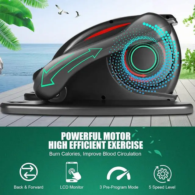 Alt view image 4 of 6 - ANCHEER Under Desk Elliptical, Electric Ellipse Leg Exerciser While Sitting for Seniors Adults, Quiet Portable Motorized Seated Foot Pedal Exerciser with Remote Control for Home Office Use