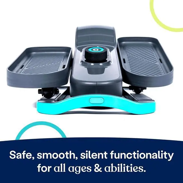 Alt view image 4 of 6 - Cubii GO Aqua - Compact Whisper Quiet Under Desk Elliptical with LCD Monitor, Adjustable Resistance, Portable Design with Telescopic Handle & Wheels