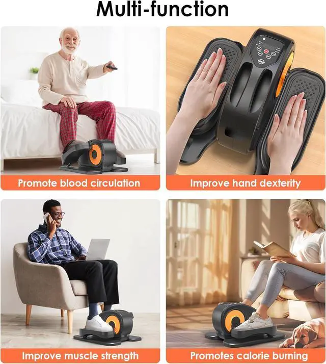 Alt view image 5 of 7 - 2025 New Under Desk Elliptical Machine,Portable Seated Pedal Exercise Machine for Seniors,Mini Ellipse Leg Exerciser with 12 Adjustable Speeds&Remote Control,Quiet&Compact for Home Office
