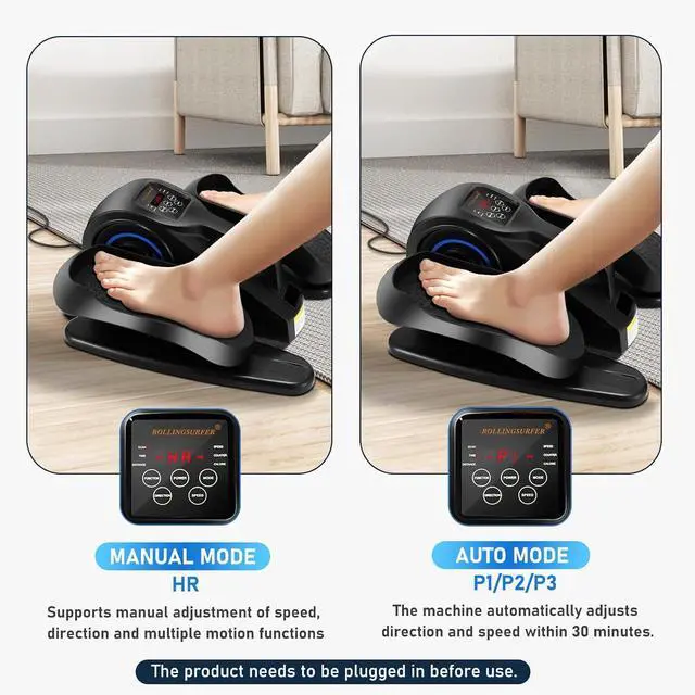 Alt view image 2 of 7 - Under Desk Elliptical Machine, Adjustable Speeds Electric Trainer with Remote, Portable Seated Pedal Leg Exerciser for Teens Seniors and Adults