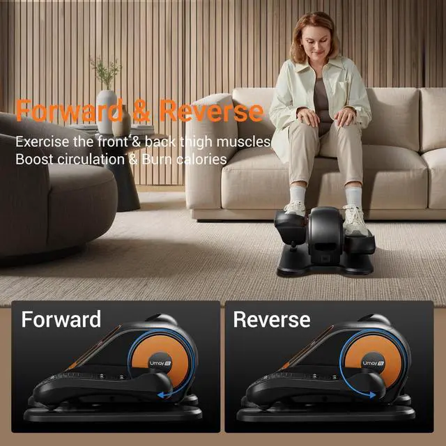 Alt view image 3 of 7 - Under Desk Elliptical Machine, Ellipse Leg Exerciser for Seniors, Quiet & Portable Electric Seated Eclipse Exercise Training Machine with Remote, 12 Speeds & Mute Function, Manual & Auto Mode