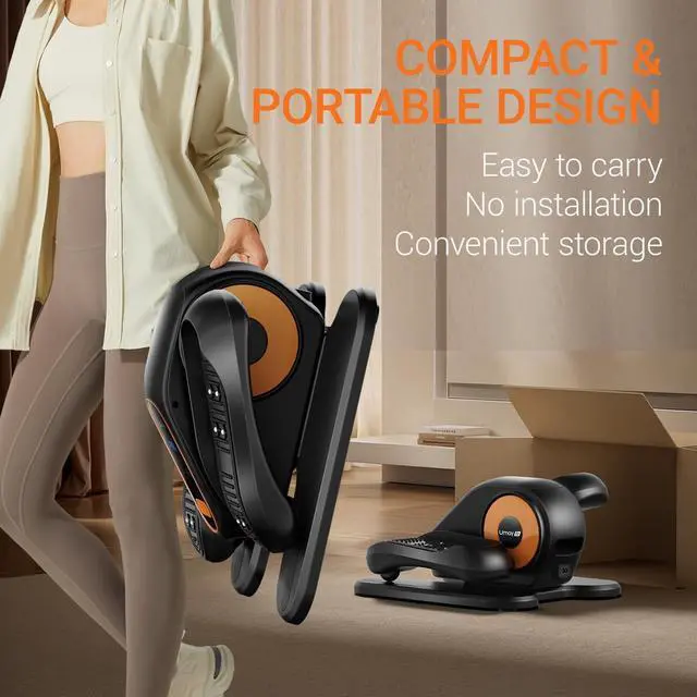 Alt view image 6 of 7 - Under Desk Elliptical Machine, Ellipse Leg Exerciser for Seniors, Quiet & Portable Electric Seated Eclipse Exercise Training Machine with Remote, 12 Speeds & Mute Function, Manual & Auto Mode