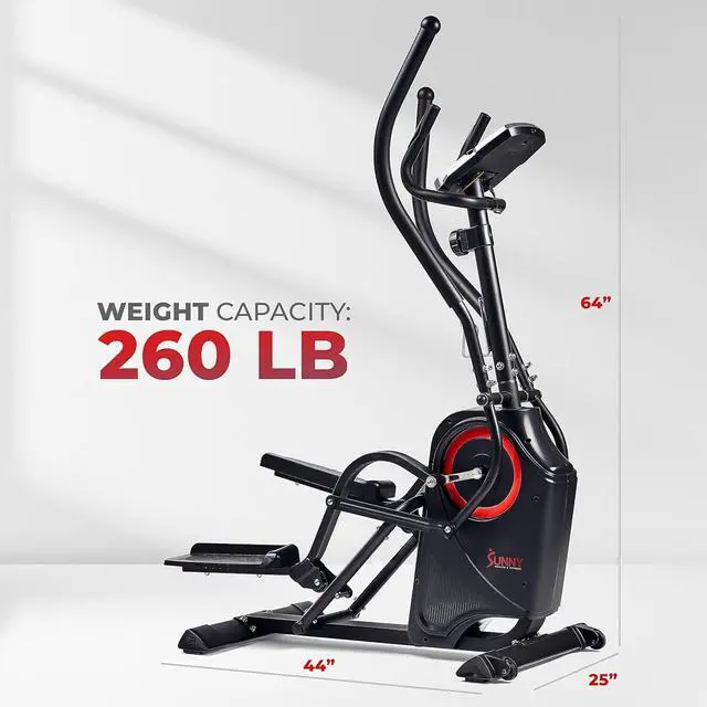 Alt view image 5 of 7 - Sunny Health & Fitness Cardio Climber Stepping Elliptical Exercise Machine for Home with 8 Levels of Magnetic Resistance, Performance Monitor, Full Body Workout