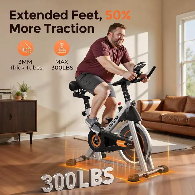 Alt view image 4 of 7 - YOSUDA Exercise Bike, Brake Pad Stationary Bike for Home with Exclusive App, Magnetic Indoor Cycling Bike with 300 lb Weight Capacity, Low Noise, Tablet Holder and Fitness Courses for Weight Loss
