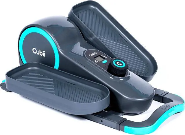 Main image of Cubii GO Aqua - Compact Whisper Quiet Under Desk Elliptical with LCD Monitor, Adjustable Resistance, Portable Design with Telescopic Handle & Wheels