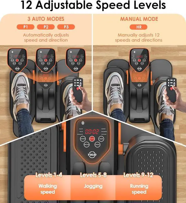 Alt view image 7 of 7 - 2025 New Under Desk Elliptical Machine,Portable Seated Pedal Exercise Machine for Seniors,Mini Ellipse Leg Exerciser with 12 Adjustable Speeds&Remote Control,Quiet&Compact for Home Office