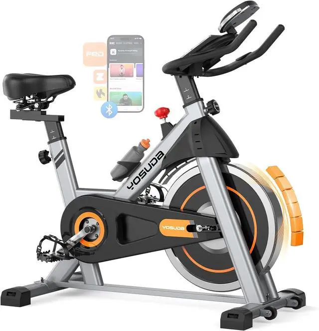 Main image of YOSUDA Exercise Bike, Brake Pad Stationary Bike for Home with Exclusive App, Magnetic Indoor Cycling Bike with 300 lb Weight Capacity, Low Noise, Tablet Holder and Fitness Courses for Weight Loss