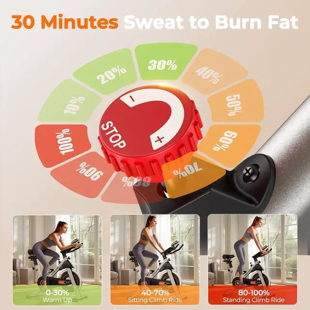 Alt view image 2 of 7 - YOSUDA Exercise Bike, Brake Pad Stationary Bike for Home with Exclusive App, Magnetic Indoor Cycling Bike with 300 lb Weight Capacity, Low Noise, Tablet Holder and Fitness Courses for Weight Loss