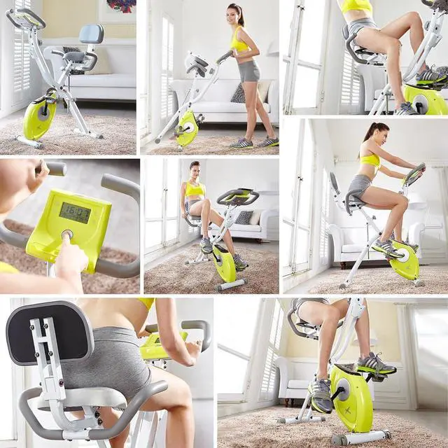 Alt view image 7 of 7 - leikefitness LEIKE X Bike Ultra-Quiet Folding Exercise Bike, Magnetic Upright Bicycle with Heart Rate,LCD Monitor and easy to assemble