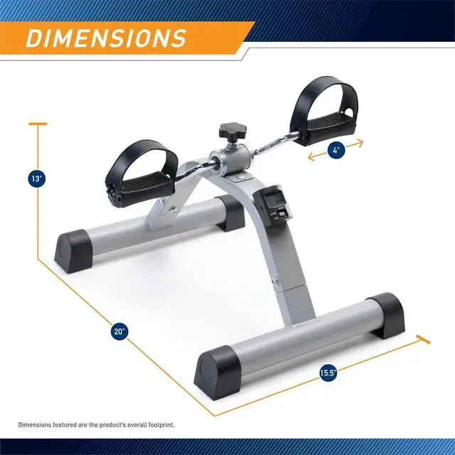 Alt view image 2 of 7 - Marcy Under Desk Mini Pedal Leg and Arm Exercise Cycle with Adjustable Magnetic Resistance Physical Therapy Leg Exercisers