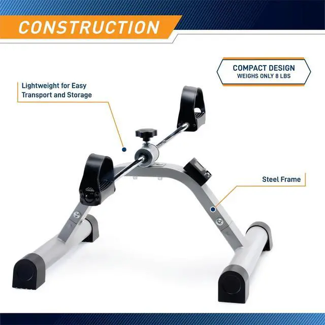 Alt view image 7 of 7 - Marcy Under Desk Mini Pedal Leg and Arm Exercise Cycle with Adjustable Magnetic Resistance Physical Therapy Leg Exercisers