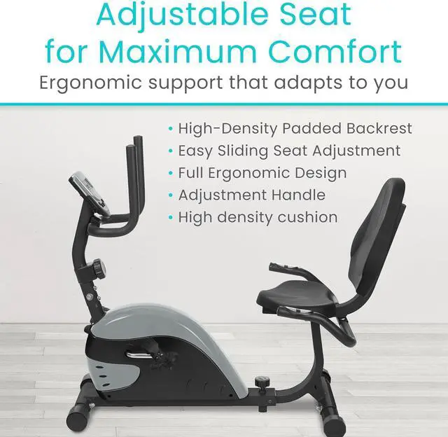 Alt view image 7 of 7 - Vive Recumbent Exercise Bike - Stationary Recumbent Exercise Cycle Device for Seniors, Adults, Men and Women - Indoor Fitness Equipment - at Home Cycling, Adjustable Resistances, Digital Display