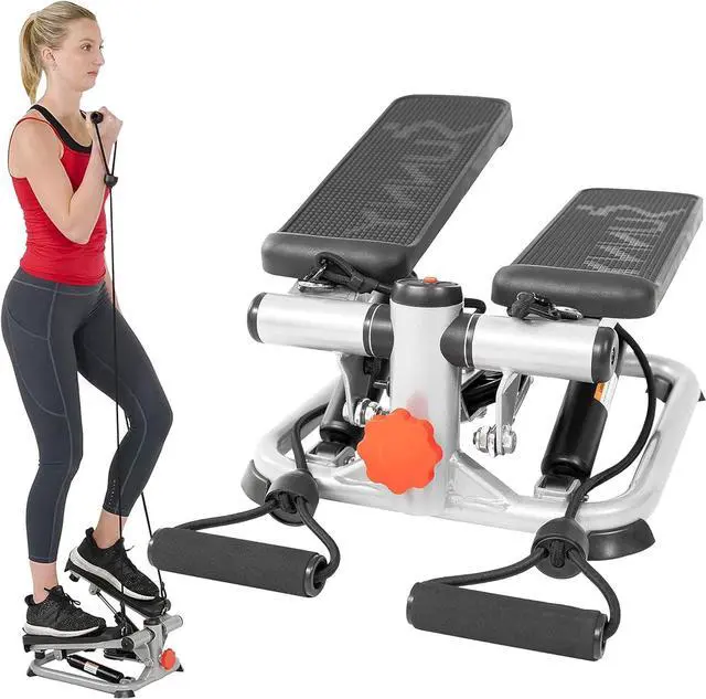 Main image of Sunny Health & Fitness Mini Steppers for Exercise at Home, Stair Step Workout Machine, Full Body Cardio Equipment, with Optional Free SunnyFit App Connection and Resistance Band