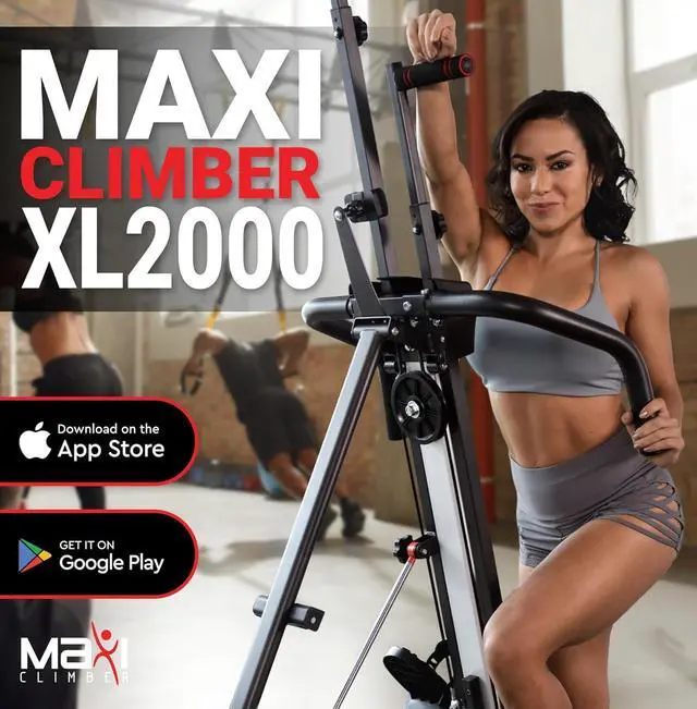 Alt view image 2 of 7 - MaxiClimber XL Vertical Climbers - The Original Compact, Mountain Climber, Stair Stepper Exercise Machines - XL-2000 HRS (Hydraulic Resistance System, 12 Level) - Free Coach-led Classes & Fitness App
