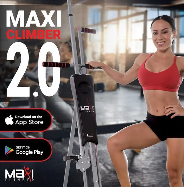 Alt view image 2 of 7 - MaxiClimber 2.0 Vertical Climber ERS (Elastic Resistance System) - Easy to Assemble, Folding Exercise Machine Combines Cardio & Strength Training for a Low Impact, Full Body Workout - Free Fitness App