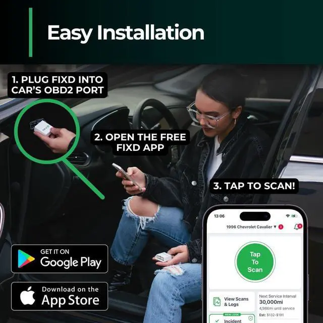 Alt view image 3 of 7 - FIXD Bluetooth OBD2 Scanner for Car - Car Code Readers & Scan Tools for iPhone/Android - Wireless OBD2 Auto Diagnostic Tool - Check Engine & Fix All Vehicles 1996+ (1 Pack w/Free FIXD Premium Trial)