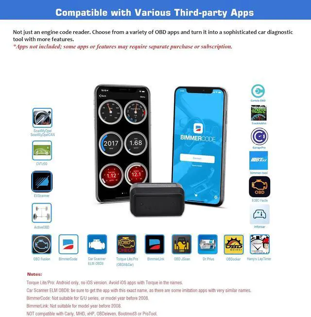 Alt view image 2 of 7 - Veepeak OBDCheck BLE Bluetooth OBD II Scanner Car Check Engine Light Code Reader, Auto Dual Mode Bluetooth Diagnostic Scan Tool for iOS & Android