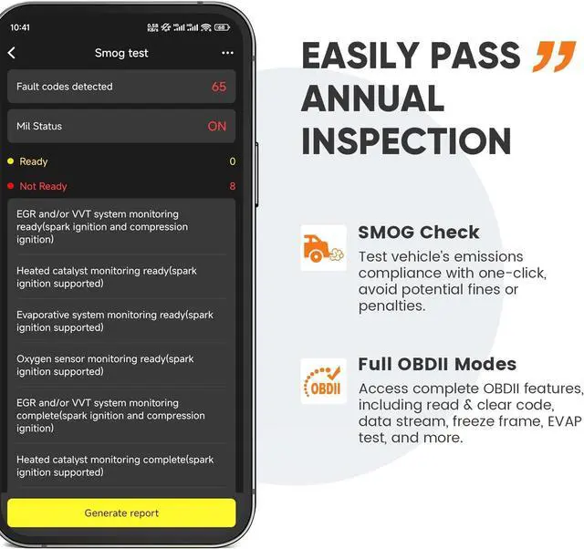 Alt view image 6 of 7 - ANCEL Echo OBD2 Scanner Bluetooth - All Systems Code Reader, Car Diagnostic Tool for iOS Android, Vehicle Scanner for Oil Light & Brake Reset, Battery Registration - Bidirectional Scan Tool, Live Data