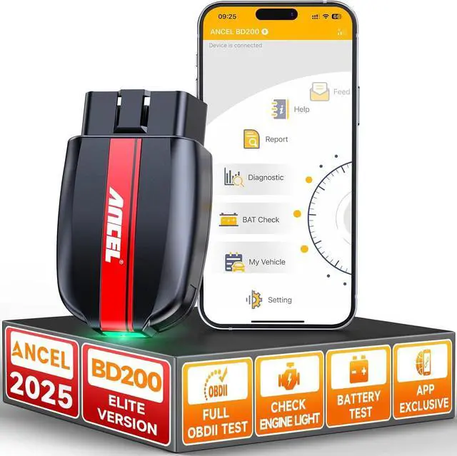 Main image of ANCEL BD200 OBD2 Scanner Bluetooth - Code Reader & Check Engine Diagnostic Scan Tools with Car Battery Test, Exclusive App On iOS & Android, Wireless OBDII Adapter Works for 1996 & Newer Vehicles