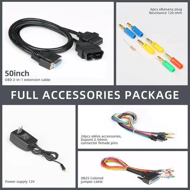 Alt view image 6 of 7 - Godiag GT100+ OBDII Breakout Box, Advanced OBD and CAN Protocol Detector for ECU Bench Testing and Car Diagnostics