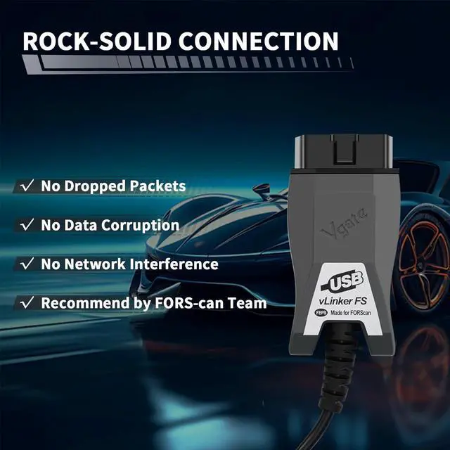 Alt view image 4 of 7 - V-gate vLinker FS USB FORScan OBD2 Adapter for HS/MS-CAN Auto Switch, Wire OBD2 USB FORScan Adapter Code Readers & Scanner Diagnostic Tools