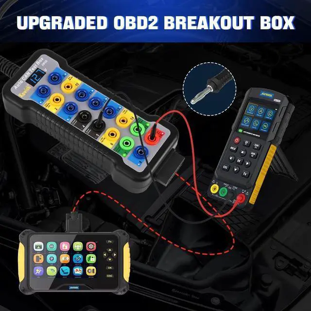 Alt view image 3 of 7 - OBD2 Breakout Box Auto OBDII Protocol Detector 16-Pin CAN Bus Test Breakout Box with LCD Display for OBDII Protocol Communication Detection/ECU Tool