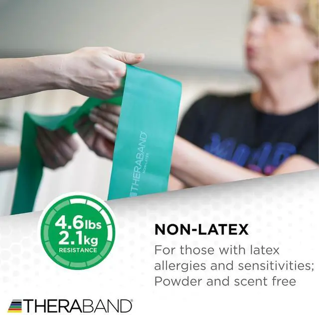 Alt view image 5 of 6 - THERABAND Resistance Bands Set, Professional Elastic Band For Upper & Lower Body Exercise, Strength Training without Weights, Physical Therapy, Pilates, Rehab, Yellow & Red & Green, Beginner