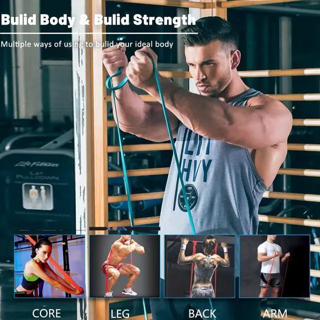 Alt view image 4 of 5 - Resistance Bands, Pull Up Assist Bands - Workout Bands, Eexercise Bands, Long Resistance Bands Set for Working Out, Fitness, Training, Physical Therapy for Men Women