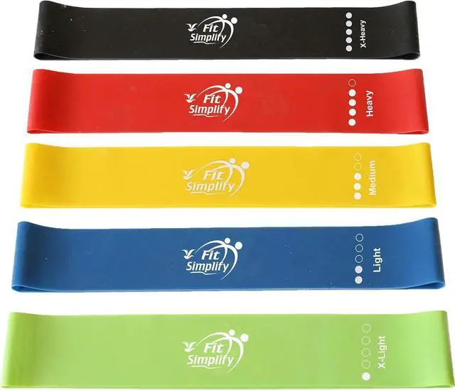Alt view image 2 of 6 - Fit Simplify Resistance Loop Exercise Bands with Instruction Guide and Carry Bag, Set of 5