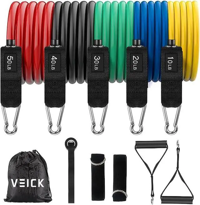 Main image of VEICK Resistance Bands, Exercise Bands, Workout Bands, Resistance Bands for Working Out with Handles for Men and Women, Exercising Bands for Fitness Weights Work Out at Home