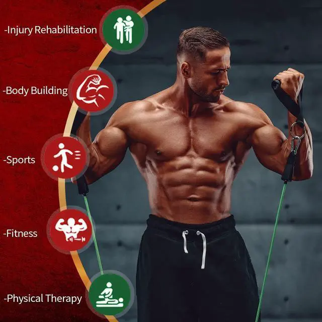 Alt view image 6 of 7 - VEICK Resistance Bands, Exercise Bands, Workout Bands, Resistance Bands for Working Out with Handles for Men and Women, Exercising Bands for Fitness Weights Work Out at Home