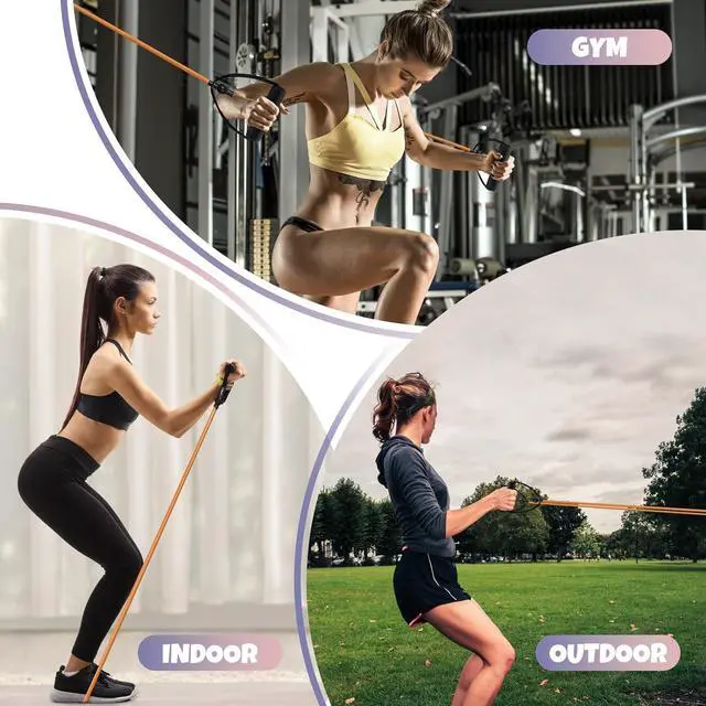 Alt view image 6 of 6 - RitFit Single Resistance Exercise Band with Comfortable Handles - Ideal for Physical Therapy, Strength Training, Muscle Toning - Door Anchor and Starter Guide Included