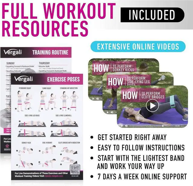 Alt view image 4 of 7 - Resistance Bands for Working Out with Workout Bands Guide. 4 Booty Bands for Women Men Fabric Elastic Bands for Exercise Bands Resistance Bands for Legs Bands for Working Out Hip Thigh Glute Bands Set