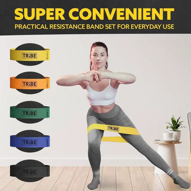 Alt view image 7 of 7 - Fabric Resistance Bands for Working Out - Booty Bands for Women and Men - Exercise Bands Resistance Bands Set - Workout Bands Resistance Bands for Legs - Fitness Bands