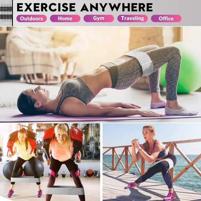 Alt view image 5 of 6 - Renoj Resistance Bands, Yoga Starter Sets for Women and Men, 3 Set of Stretch Exercise Workout Bands for Booty Legs, Elastic Pilates Flexbands