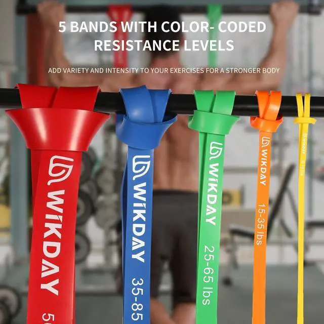 Alt view image 3 of 7 - Resistance Bands, Pull Up Bands, Workout Bands for Exercise, Thick Heavy Resistance Band Set with Door Anchor, Elastic Bands for Body Stretching, Crossfit Training at Home/Gym Men & Women Women