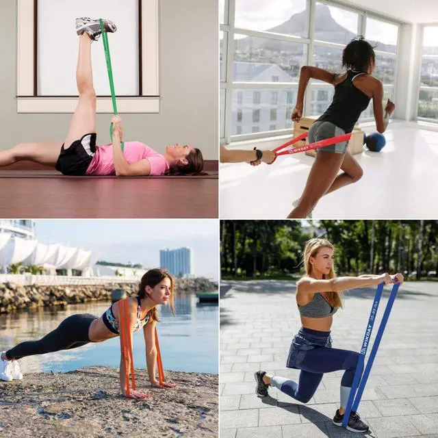 Alt view image 7 of 7 - Resistance Bands, Pull Up Bands, Workout Bands for Exercise, Thick Heavy Resistance Band Set with Door Anchor, Elastic Bands for Body Stretching, Crossfit Training at Home/Gym Men & Women Women