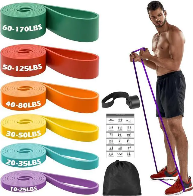 Main image of Zacro Resistance Bands, 6 Resistance Levels Pull Up Assistance Bands, Exercise Bands for Men&Women, Heavy Duty Resistance Band Set with Door Anchor, for Working Out, Muscle Training, Physical Therapy