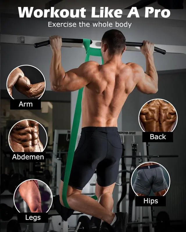 Alt view image 3 of 7 - Zacro Resistance Bands, 6 Resistance Levels Pull Up Assistance Bands, Exercise Bands for Men&Women, Heavy Duty Resistance Band Set with Door Anchor, for Working Out, Muscle Training, Physical Therapy