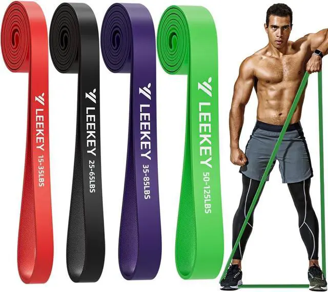 Main image of LEEKEY Resistance Bands Set for Pull-Up Assistance & Full-Body Training, Multi-Level Exercise Bands with Bag for Home Workouts, Physical Therapy, Strength Training (Men/Women)