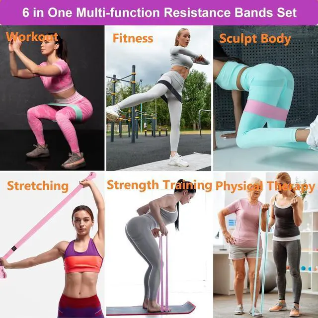 Alt view image 2 of 7 - Fabric Resistance Bands for Working Out, 3 and 4 Levels Booty Bands Long Resistance Bands for Women and Men | Elastic Bands for Exercise Bands Resistance Workout Bands Resistance