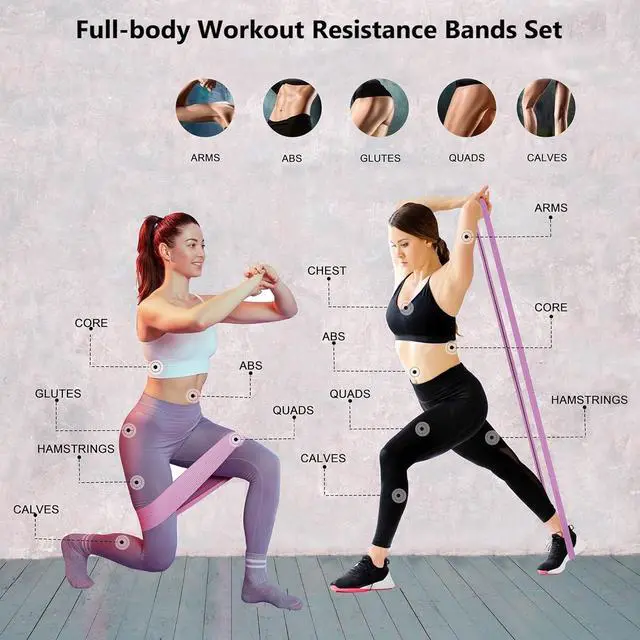 Alt view image 3 of 7 - Fabric Resistance Bands for Working Out, 3 and 4 Levels Booty Bands Long Resistance Bands for Women and Men | Elastic Bands for Exercise Bands Resistance Workout Bands Resistance
