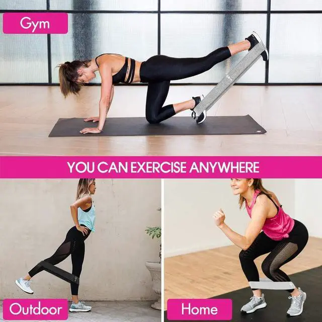 Alt view image 7 of 7 - Resistance Bands, Fabric Workout Bands for Women & Men, Cloth Booty Resistance Loop Bands, Thick Squat Bands for Butt/Legs/Thigh/Hip/Glute Excersing