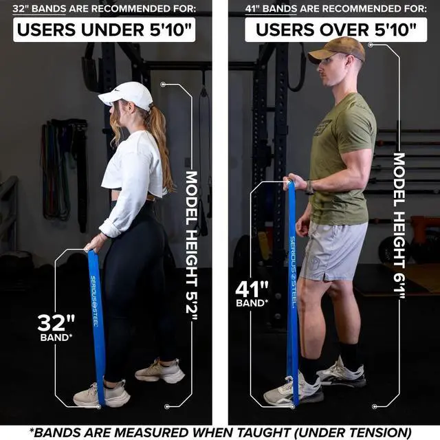 Alt view image 2 of 7 - Serious Steel Fitness 32" Resistance Training Bands (Portable Exercise Band System Training Bands- Great for Individuals Under 5'10")